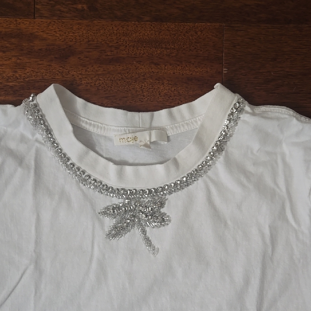 White Top with Silver Embellishments